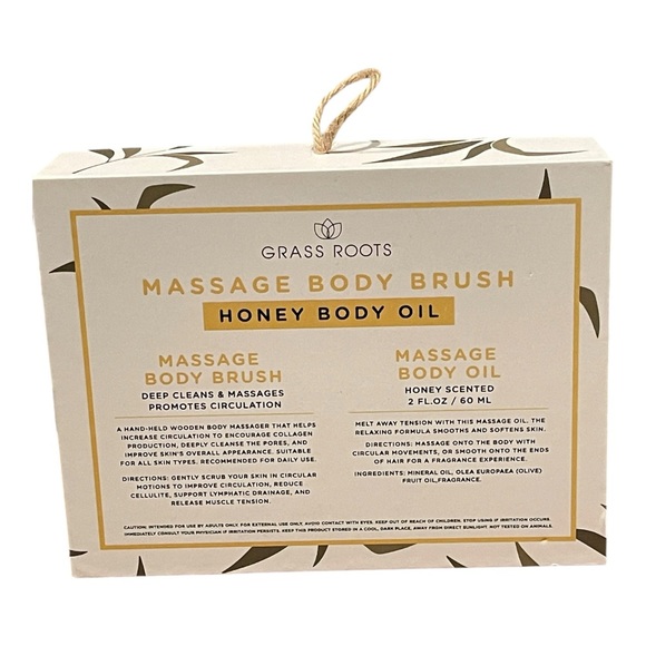 🪷 Grass Roots Message Set: Body Brush & Honey Body Oil - Picture 2 of 5